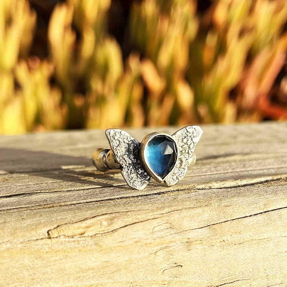 Butterfly Deep Blue Rings