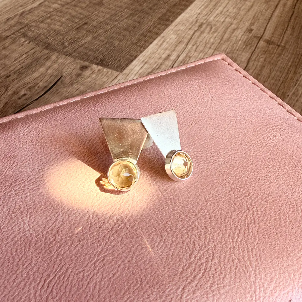 Triangle Yellow Earring