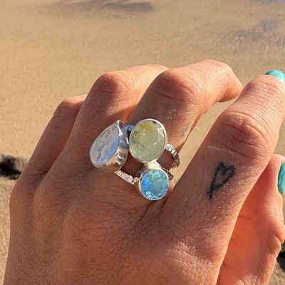 Trinity Sky Pearl Ring
