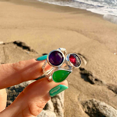 Trinity Green Mirror Ring