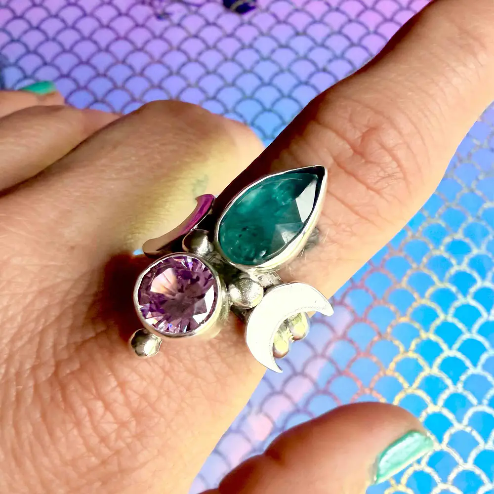 Alderaan Cianita Moon Ring
