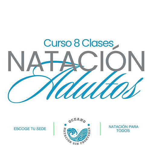 Curso de 8 clases natación para adultos