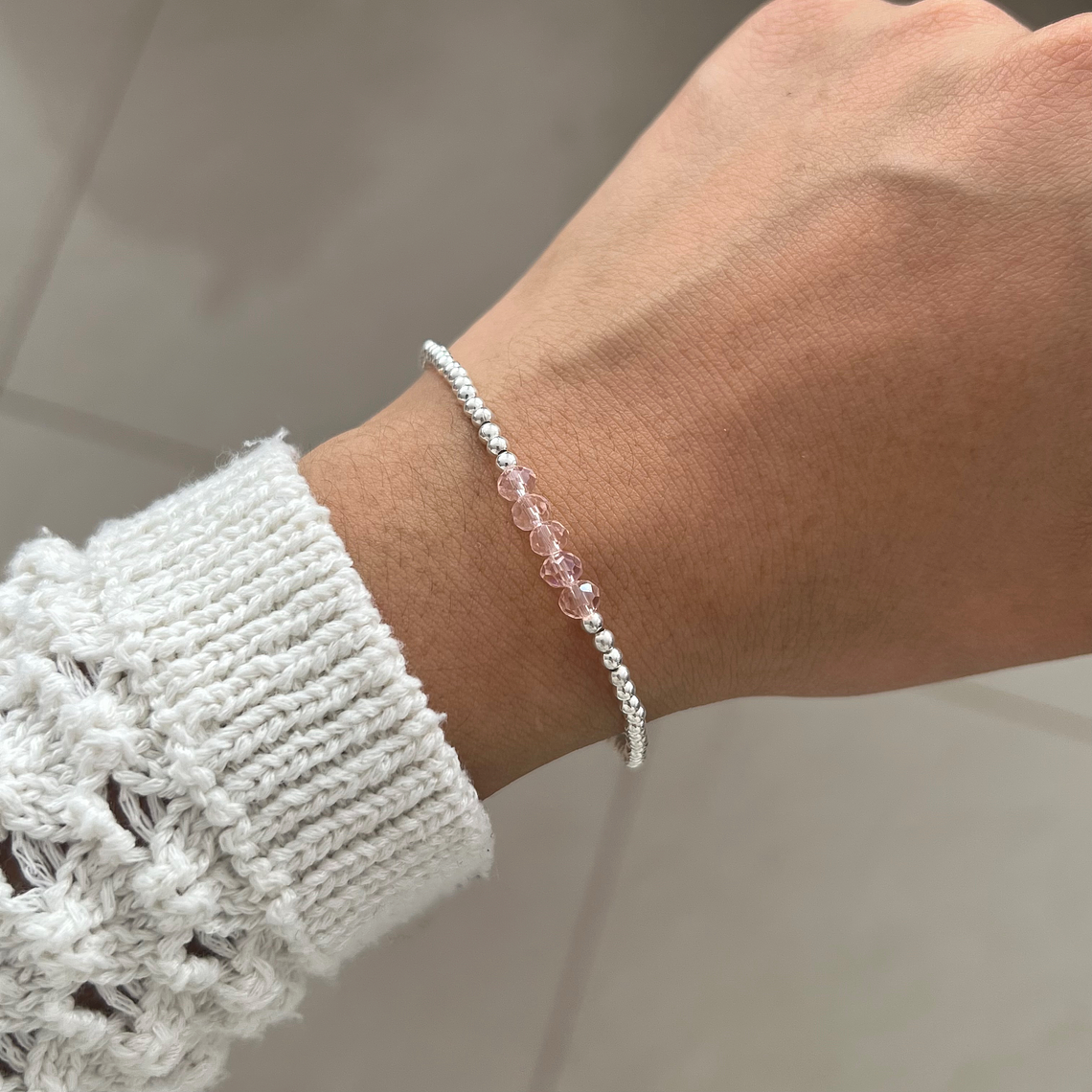Pulsera Balls Cristal Rosa 1