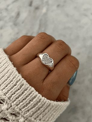 Anillo Heart Sello