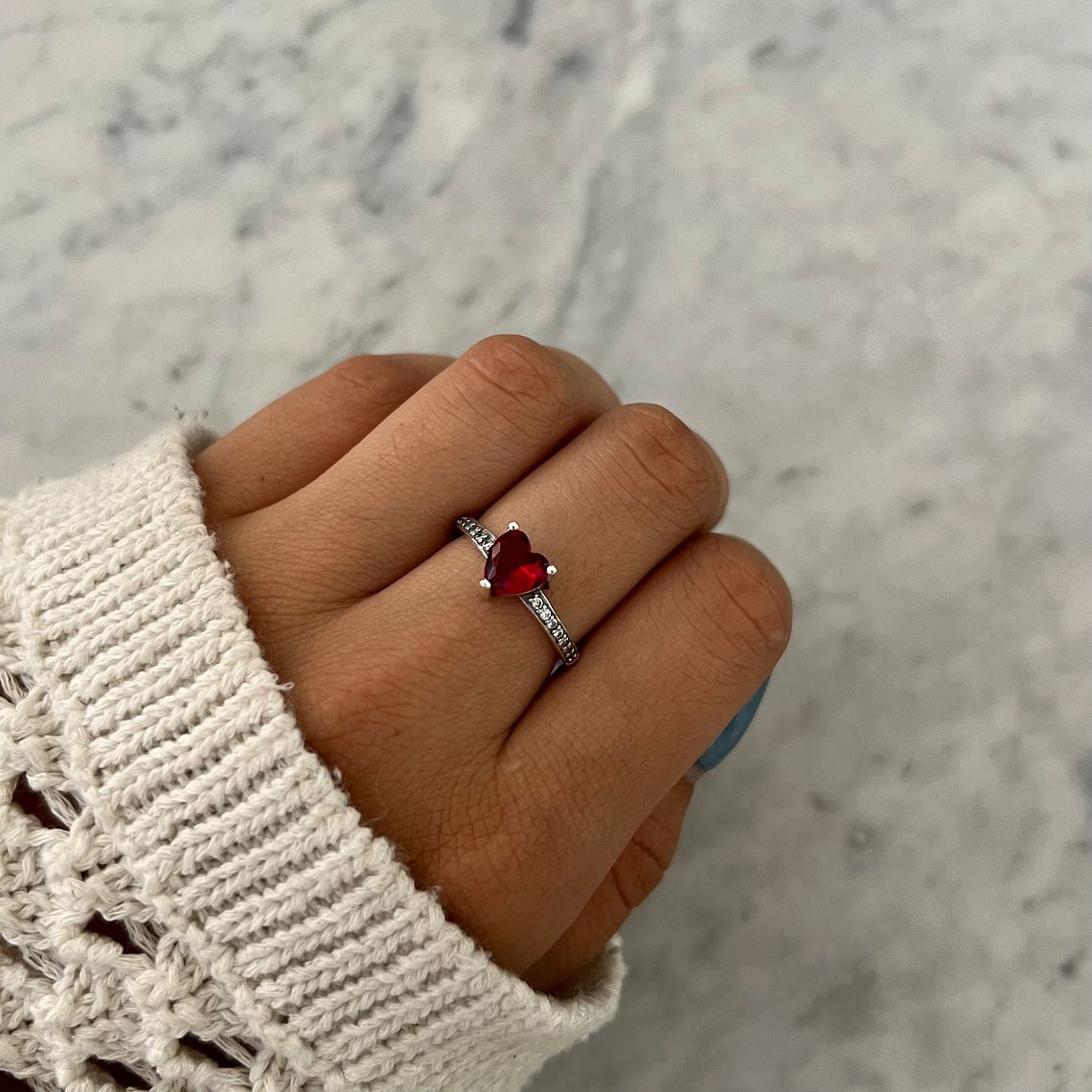 Anillo Red Heart Promesa 1