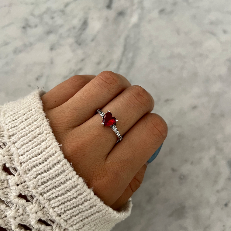 Anillo Red Heart Promesa 1