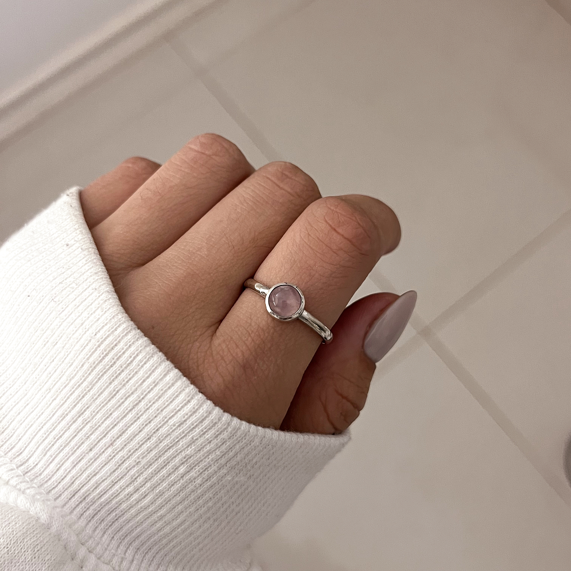Anillo Cuarzo Rosa 1