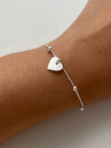 Pulsera Personalizada Bolita - Medalla Corazón