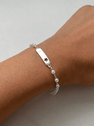 Piocha Star Perla 12mm Personalizada