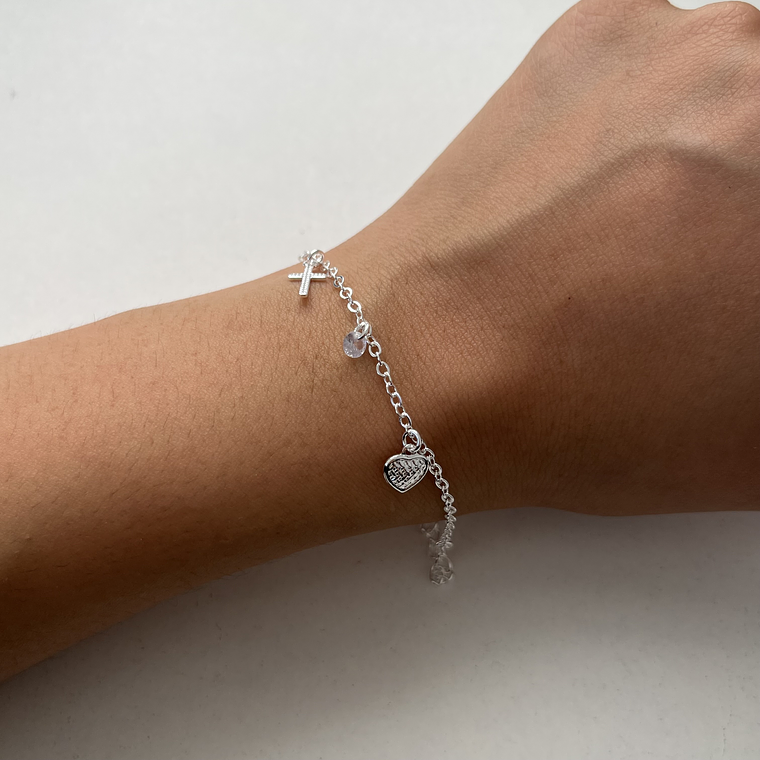Pulsera Corazón Cruz 1