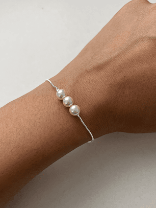 Pulsera Triple Perla
