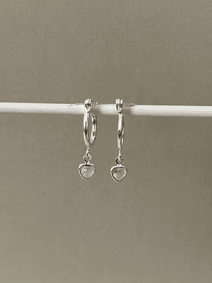 Argolla Corazón Blanco 12mm