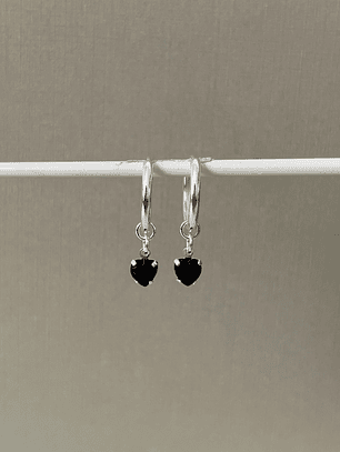 Argolla Corazón Negro 15mm