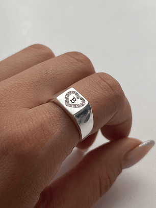 Anillo Sello Big Heart Personalizado