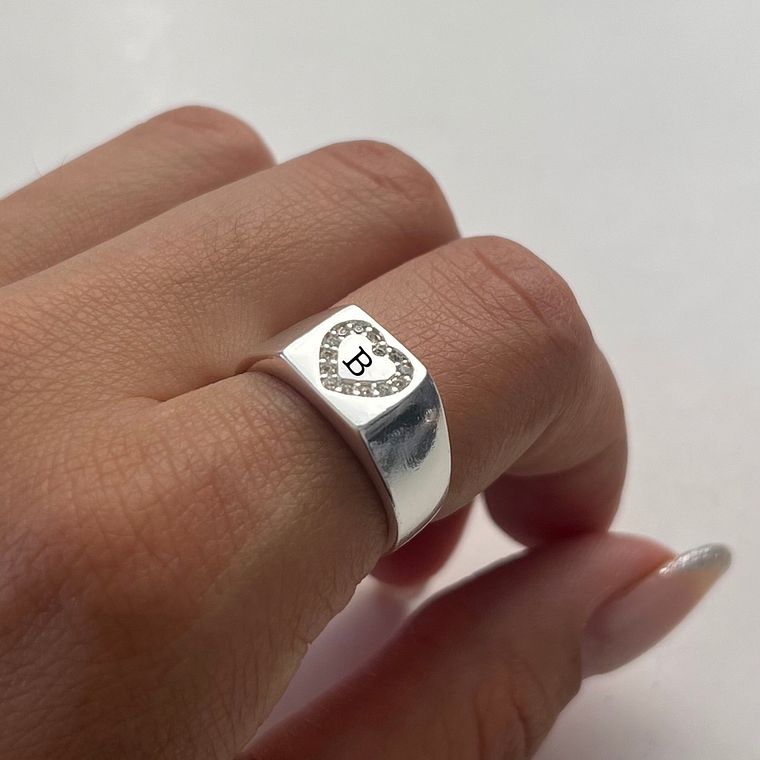 Anillo Sello Big Heart Personalizado 1