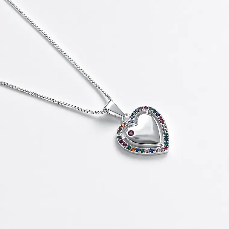 Collar Corazón Multicolor Personalizado 10x10mm 1