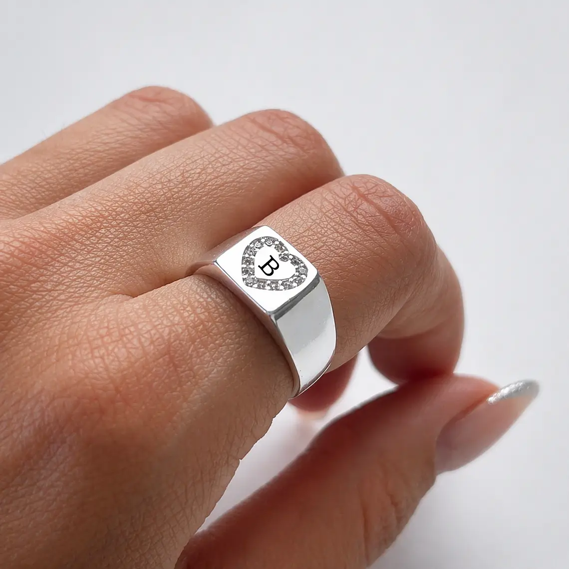 Anillo Sello Big Heart Personalizado 1