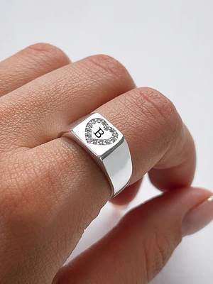 Anillo Sello Big Heart Personalizado