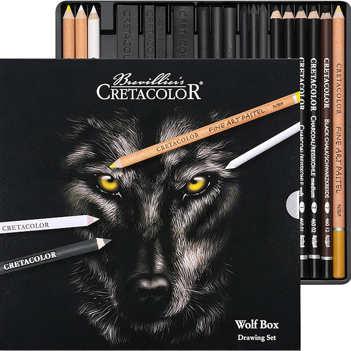 CRETACOLOR Wolf Box, conjunto de desenho preto e branco, 25 peças 1