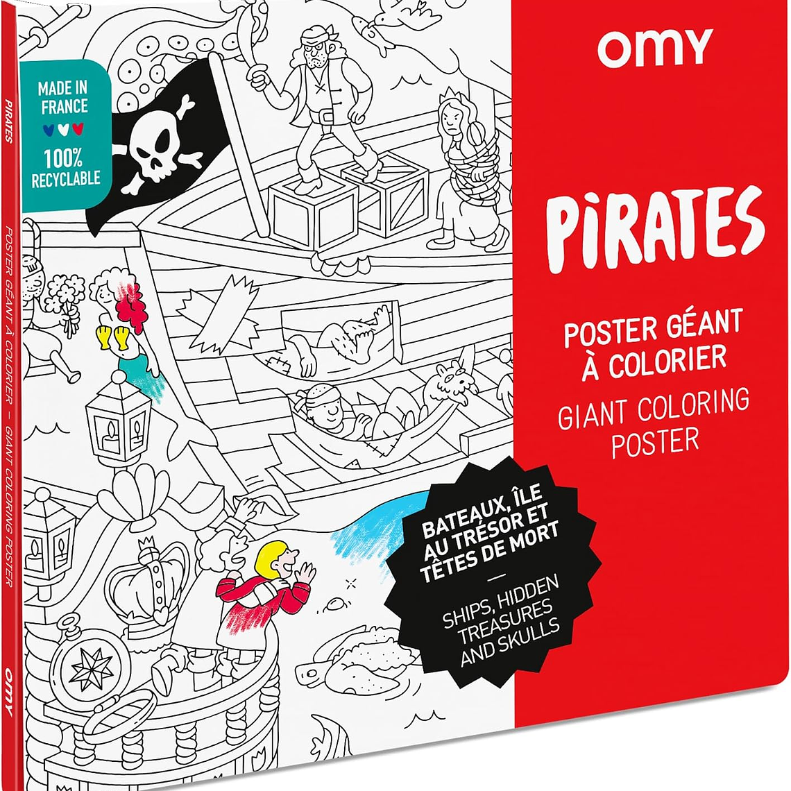 OMY Poster para colorir  - Piratas 70x100cm 1