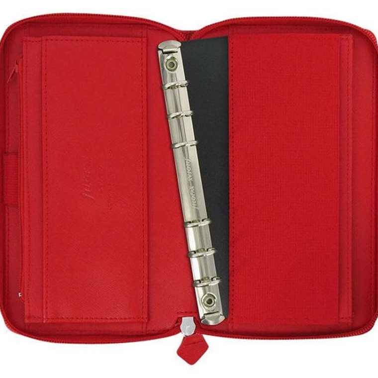 Filofax Organizador Saffiano' Compact com fecho de correr em papoila- vermelho 2