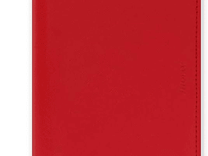 Filofax Organizador Saffiano' Compact com fecho de correr em papoila- vermelho