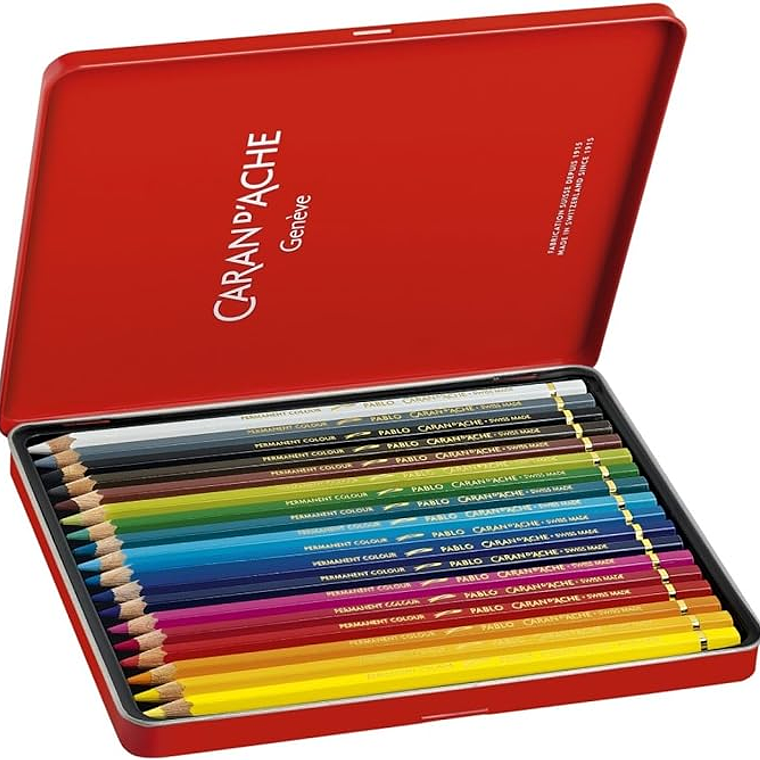 Caran D'Ache lápis de cor  aquareláveis Pablo caixa metálica 18 unidades 1