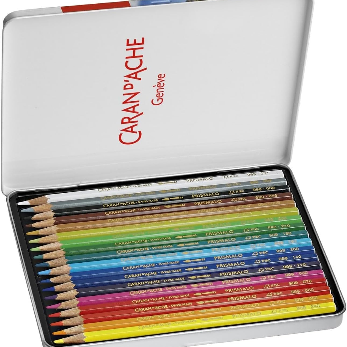 Caran D'Ache lápis de cor  aquareláveis Prismalo caixa metálica 18 unidades 1