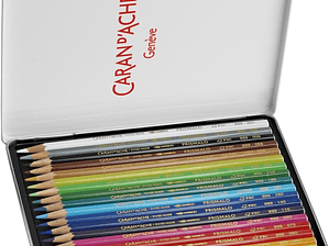 Caran D'Ache lápis de cor  aquareláveis Prismalo caixa metálica 18 unidades