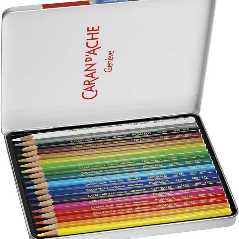 Caran D'Ache lápis de cor  aquareláveis Prismalo caixa metálica 18 unidades 1