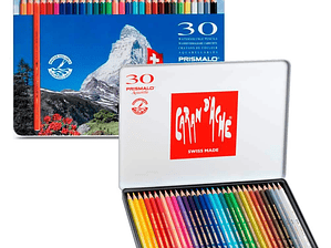Caran D'Ache lápis de cor  aquareláveis Prismalo caixa metálica 30 unidades