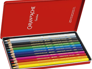 Caran D'Ache lápis de cor  aquareláveis Supracolor caixa metálica 12 unidades
