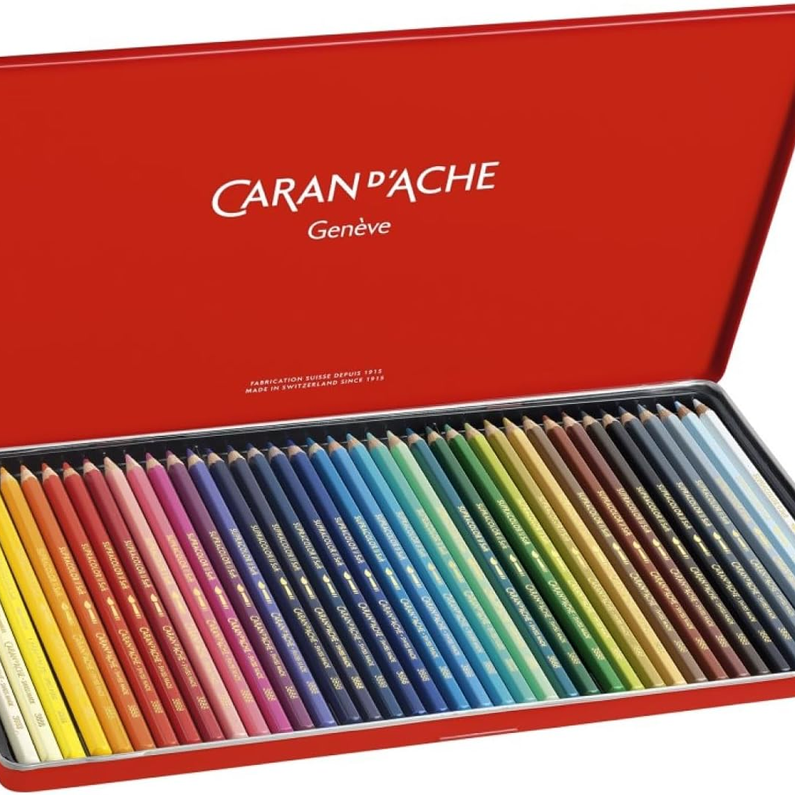 Caran D'Ache lápis de cor  aquareláveis Supracolor caixa metálica 40 unidades 1