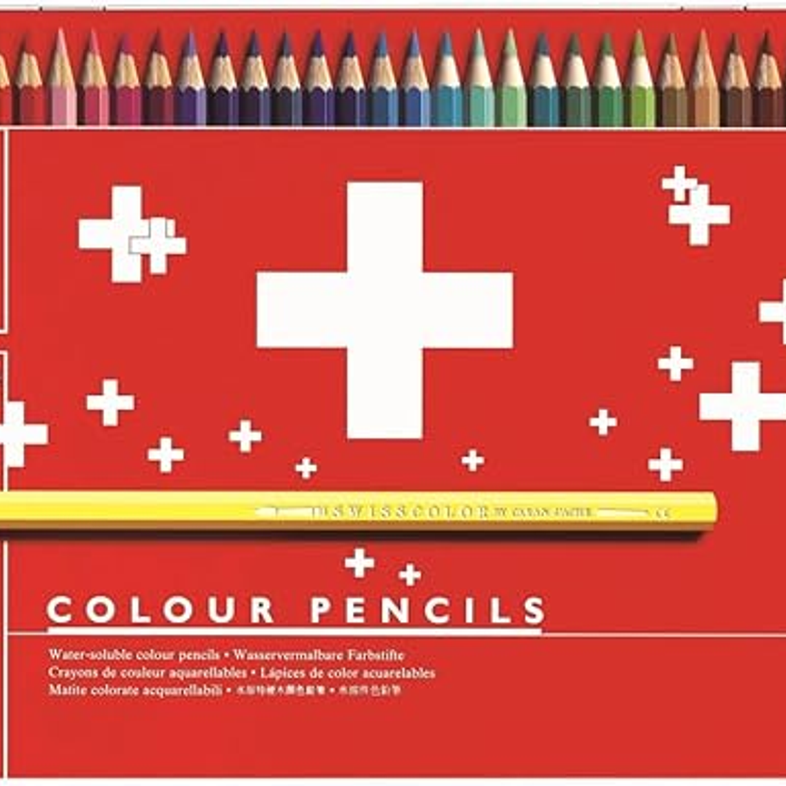 Caran D'Ache lápis de cor  aquareláveis Swisscolor caixa metálica 40 unidades 1