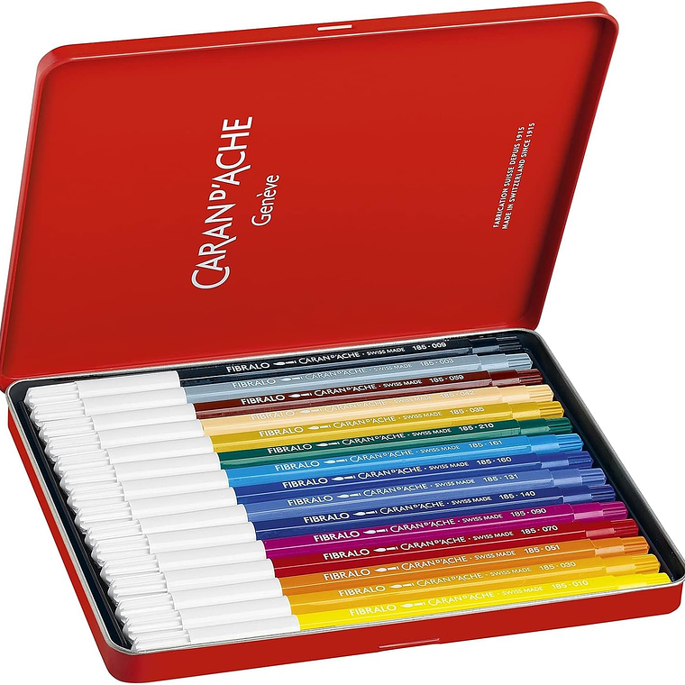 Caran d' Ache Fibralo Canetas de Feltro Caixa Metálica com 15 Unidades 2