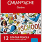 Caran D'Ache School Line Caixa de  Metal com 12 Lápis Aquareláveis - Thumbnail 1