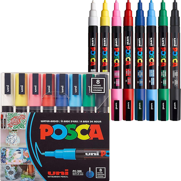  Posca Pack com 8 Marcadores PC-3M 1