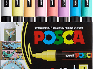  Posca Pack com 8 Marcadores PC-5M Tons Suaves