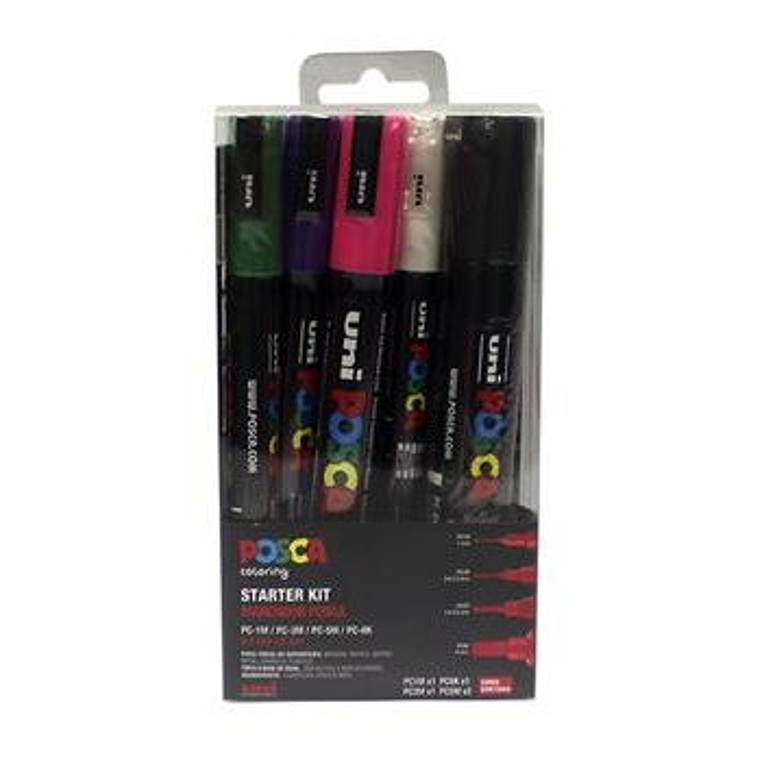 Posca Starter Kit - Pack 5 Unidades Marcadores 1