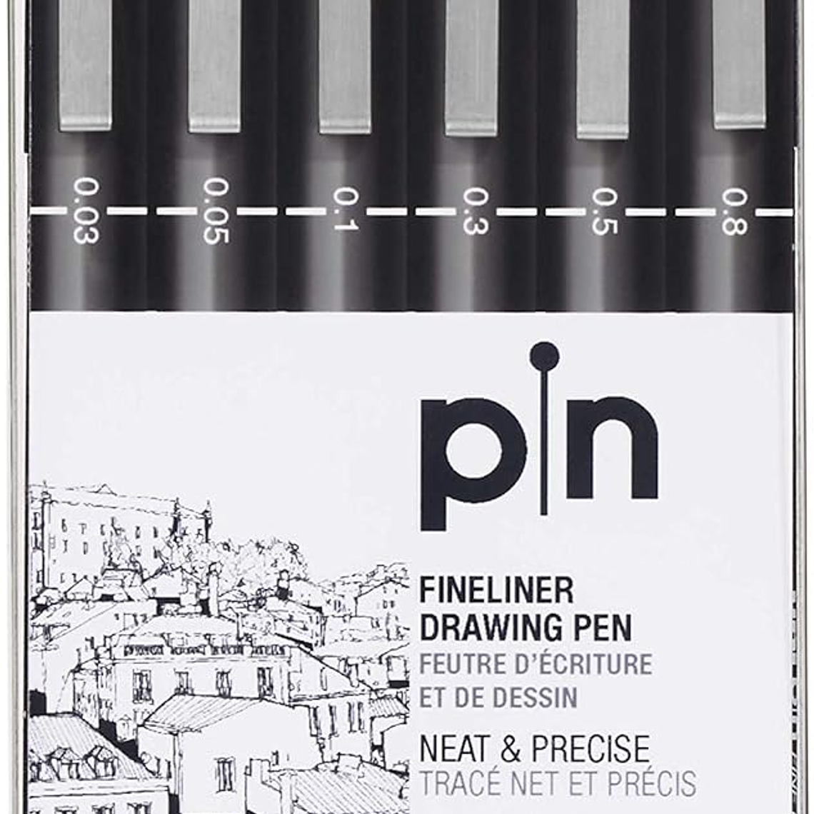 Uni ball PIN carteira com 6 marcadores calibrados PIN-200 preto 1