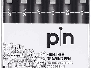 Uni ball PIN carteira com 6 marcadores calibrados PIN-200 preto