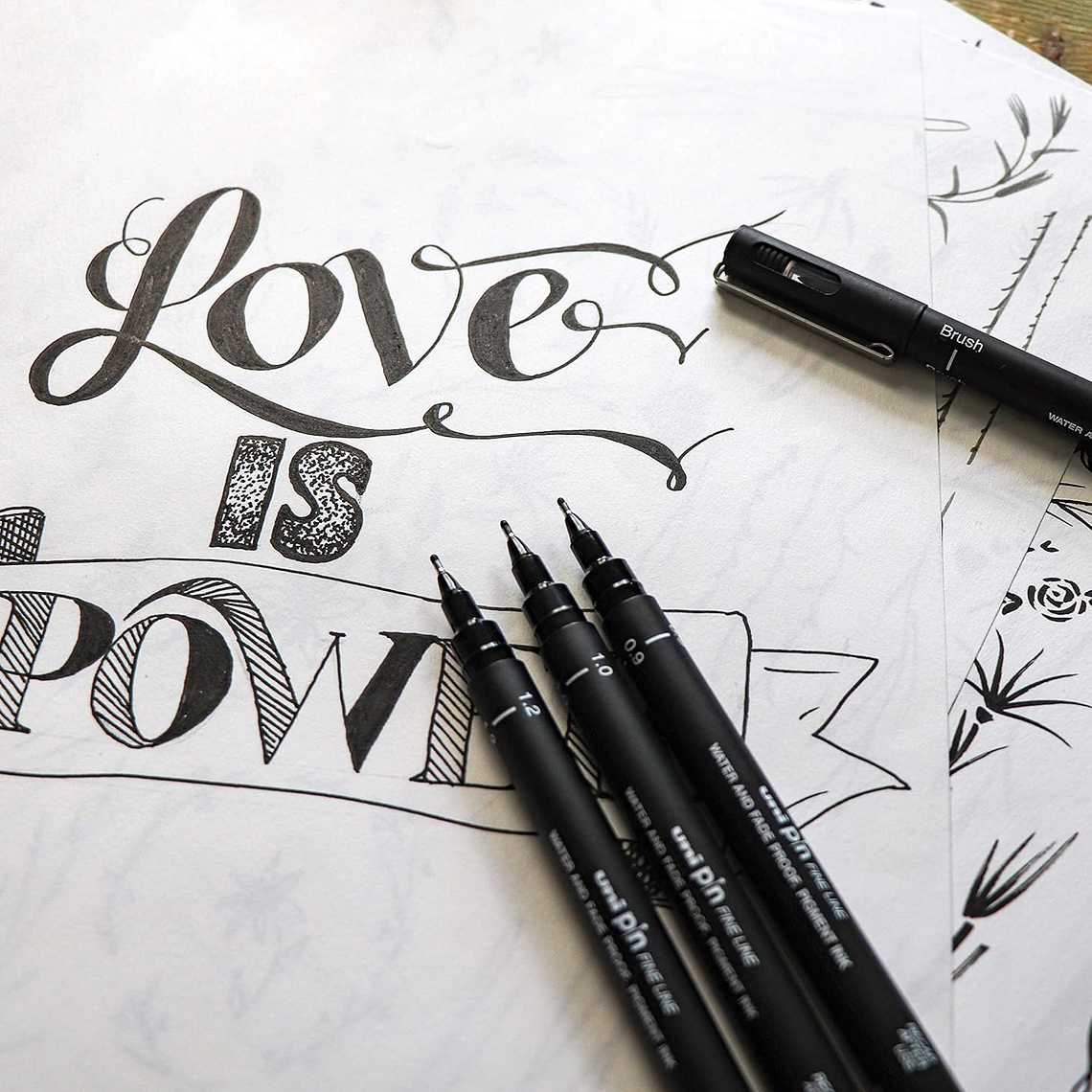 Uni ball PIN carteira com 6 marcadores calibrados PIN-200 preto 2