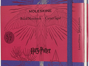 Moleskine - Caderno edição limitada Harry Potter, caderno pautado, design Fénix 5/7, capa dura, tamanho grande 13 x 21 cm, cor roxa.