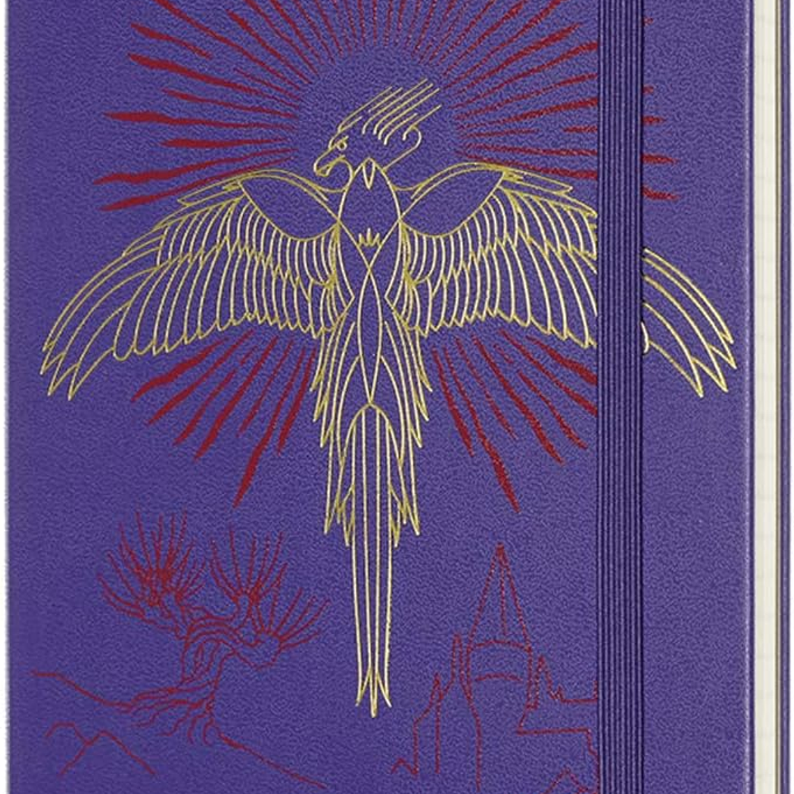 Moleskine - Caderno edição limitada Harry Potter, caderno pautado, design Fénix 5/7, capa dura, tamanho grande 13 x 21 cm, cor roxa. 2