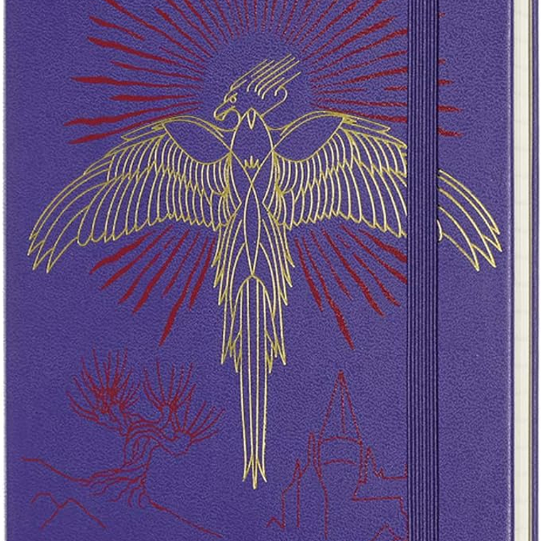 Moleskine - Caderno edição limitada Harry Potter, caderno pautado, design Fénix 5/7, capa dura, tamanho grande 13 x 21 cm, cor roxa. 2