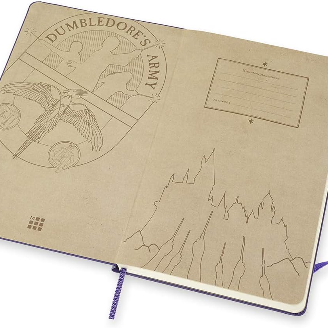 Moleskine - Caderno edição limitada Harry Potter, caderno pautado, design Fénix 5/7, capa dura, tamanho grande 13 x 21 cm, cor roxa. 4