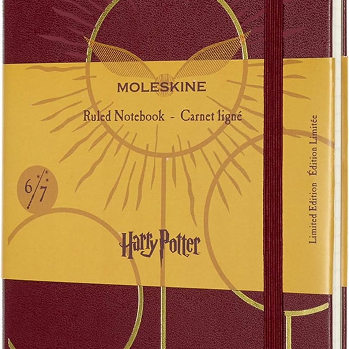 Moleskine - Caderno edição limitada Harry Potter, caderno pautado, design de quadribol 6/7, capa dura, tamanho grande 13 x 21 cm, cor vermelha 1