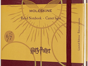Moleskine - Caderno edição limitada Harry Potter, caderno pautado, design de quadribol 6/7, capa dura, tamanho grande 13 x 21 cm, cor vermelha