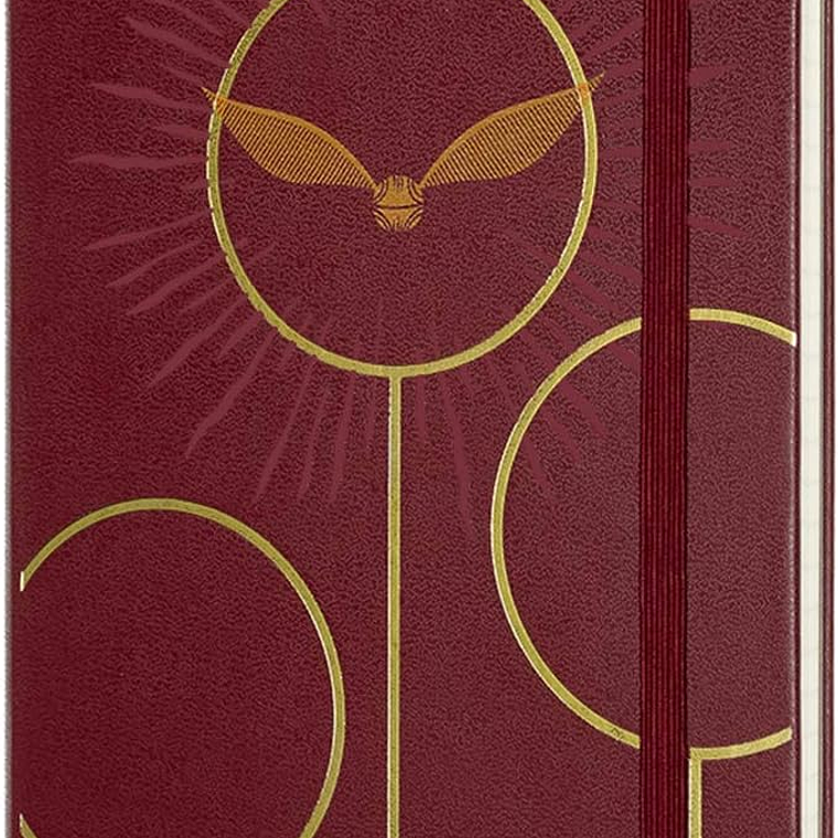 Moleskine - Caderno edição limitada Harry Potter, caderno pautado, design de quadribol 6/7, capa dura, tamanho grande 13 x 21 cm, cor vermelha 2