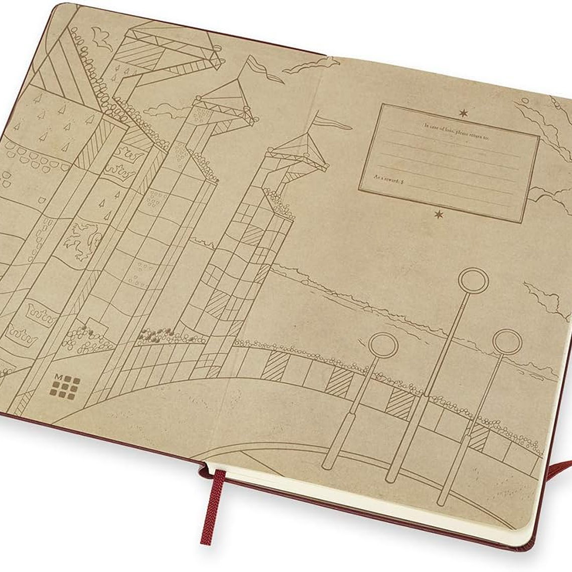 Moleskine - Caderno edição limitada Harry Potter, caderno pautado, design de quadribol 6/7, capa dura, tamanho grande 13 x 21 cm, cor vermelha 4